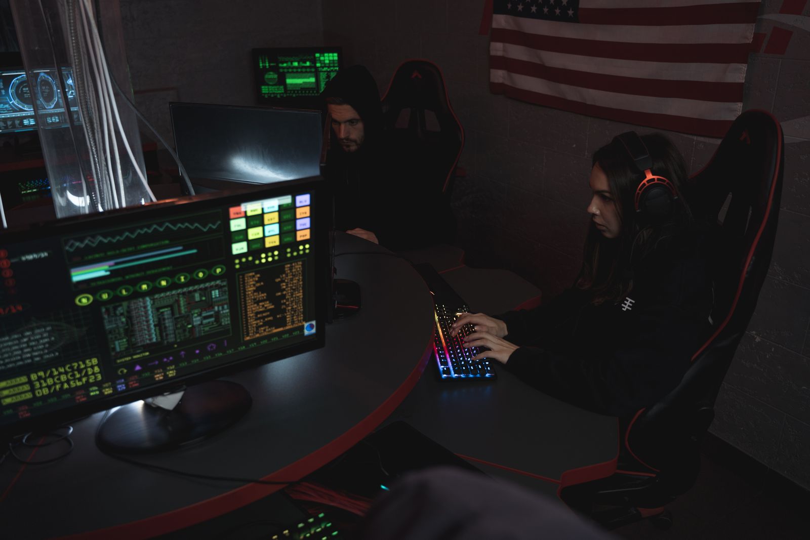 Security analysts monitoring threats in real time