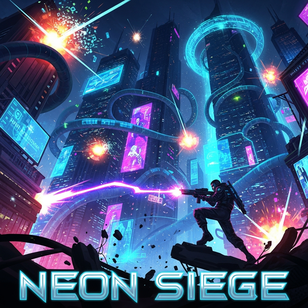 The Neon Siege Battle Scene